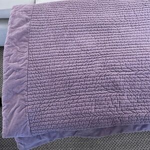Pottery Barn Velvet Quilt and 2 Euro shams   Full/Queen. Beautiful plum color.